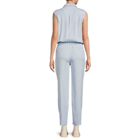 Etienne Marcel Sleeveless Romper Belted Utility One-Piece Light Blue Size M NWT - Picture 2 of 3